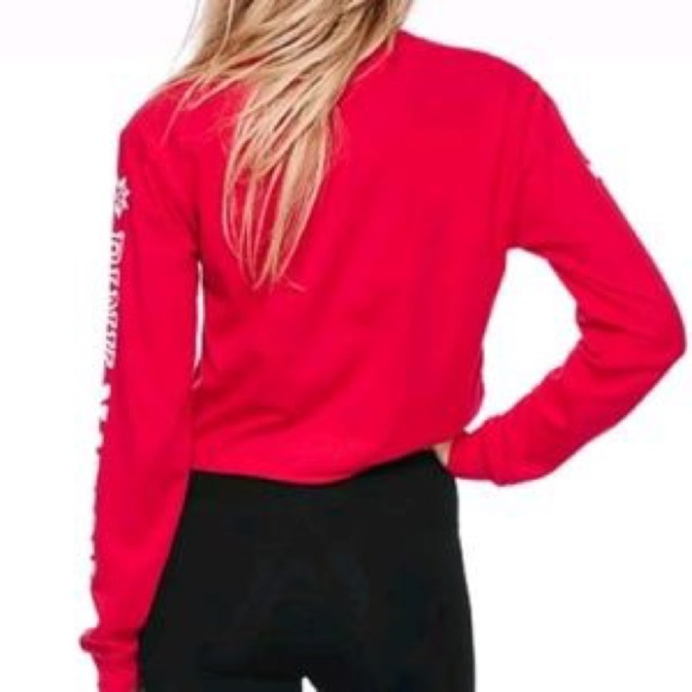 PINK Victoria’s Secret PINK Nation Holiday Long Sleeve Crop Top - Picture 8 of 8